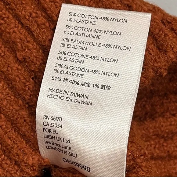 Free People Orange Reverie V Neck Sweater