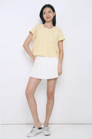 Frida Dropwaist Pleated Skorts White