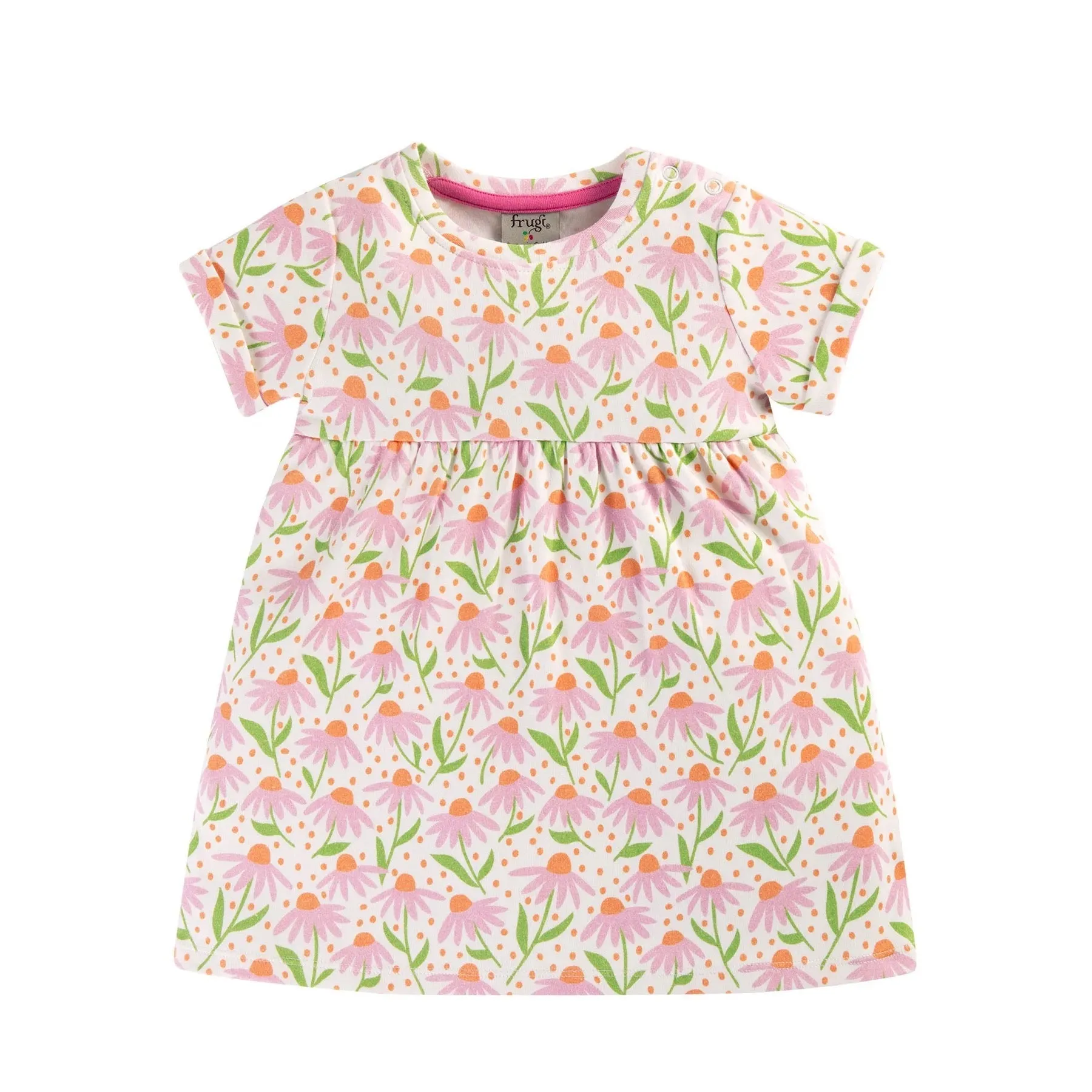 Frugi Taille Dress Om9co White Echinacea