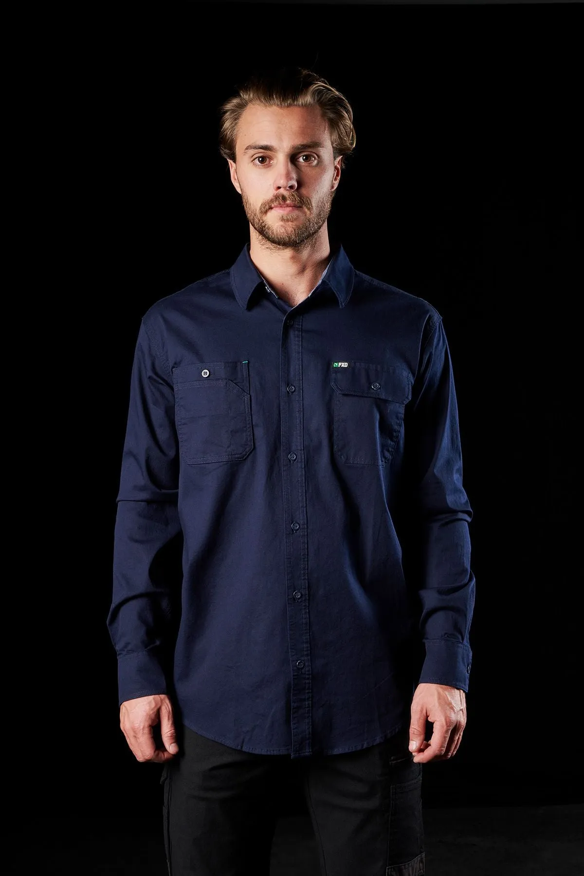 FXD Men's LSH-1 Long Sleeve Work Shirt - Navy