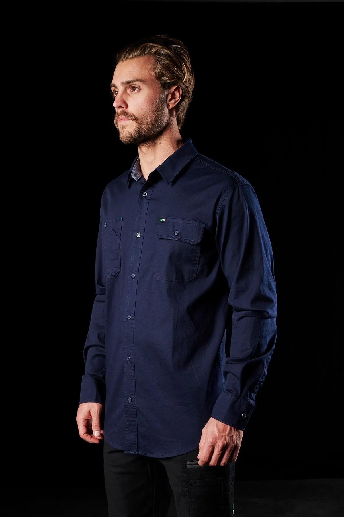FXD Men's LSH-1 Long Sleeve Work Shirt - Navy