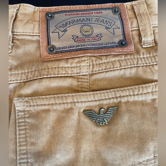 Georgio Armani Jeans Khaki Denim Skirt