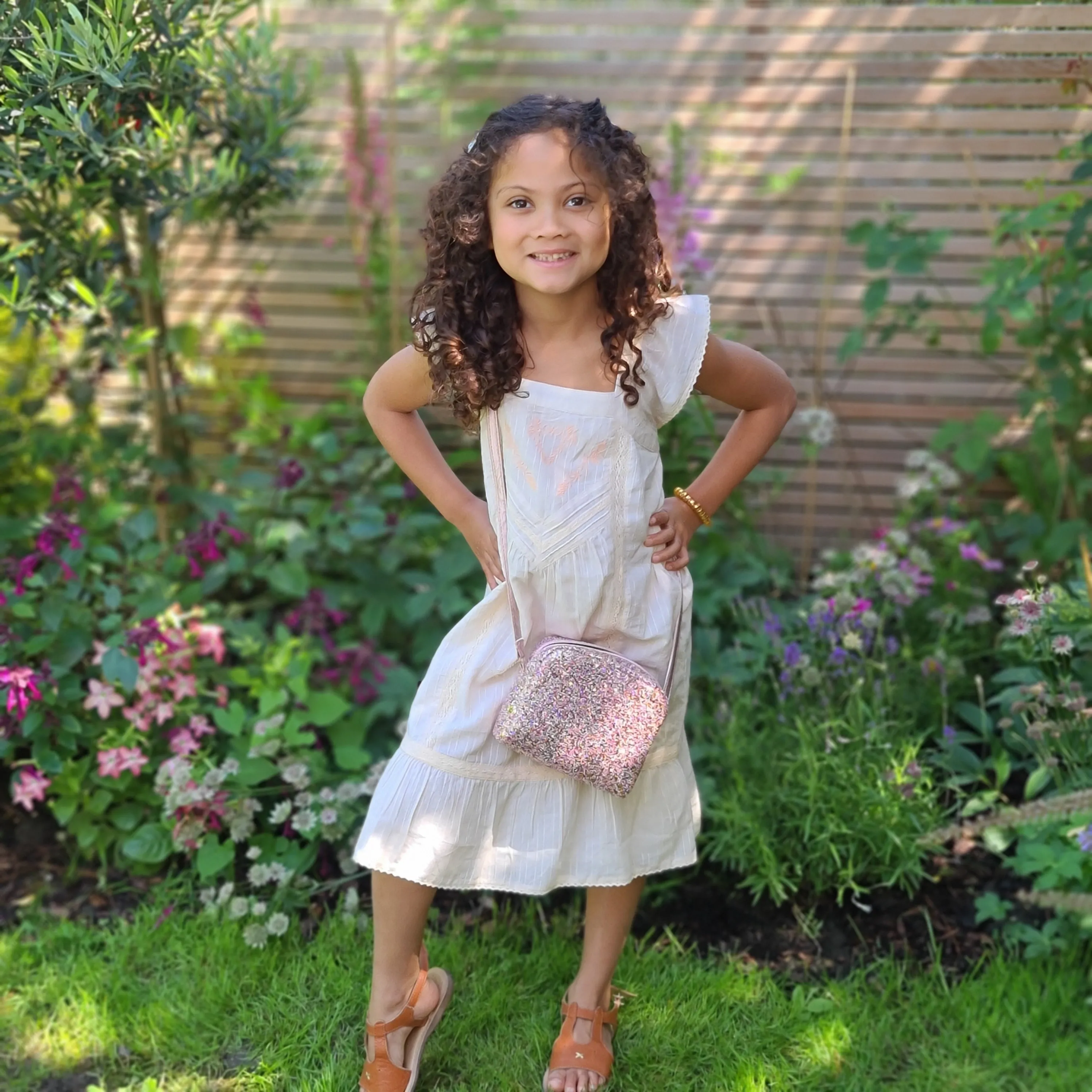 Girls Amy Pink Petal Dress
