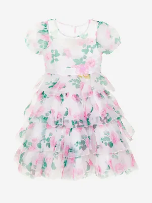 Girls Peony Princess Dress in White
