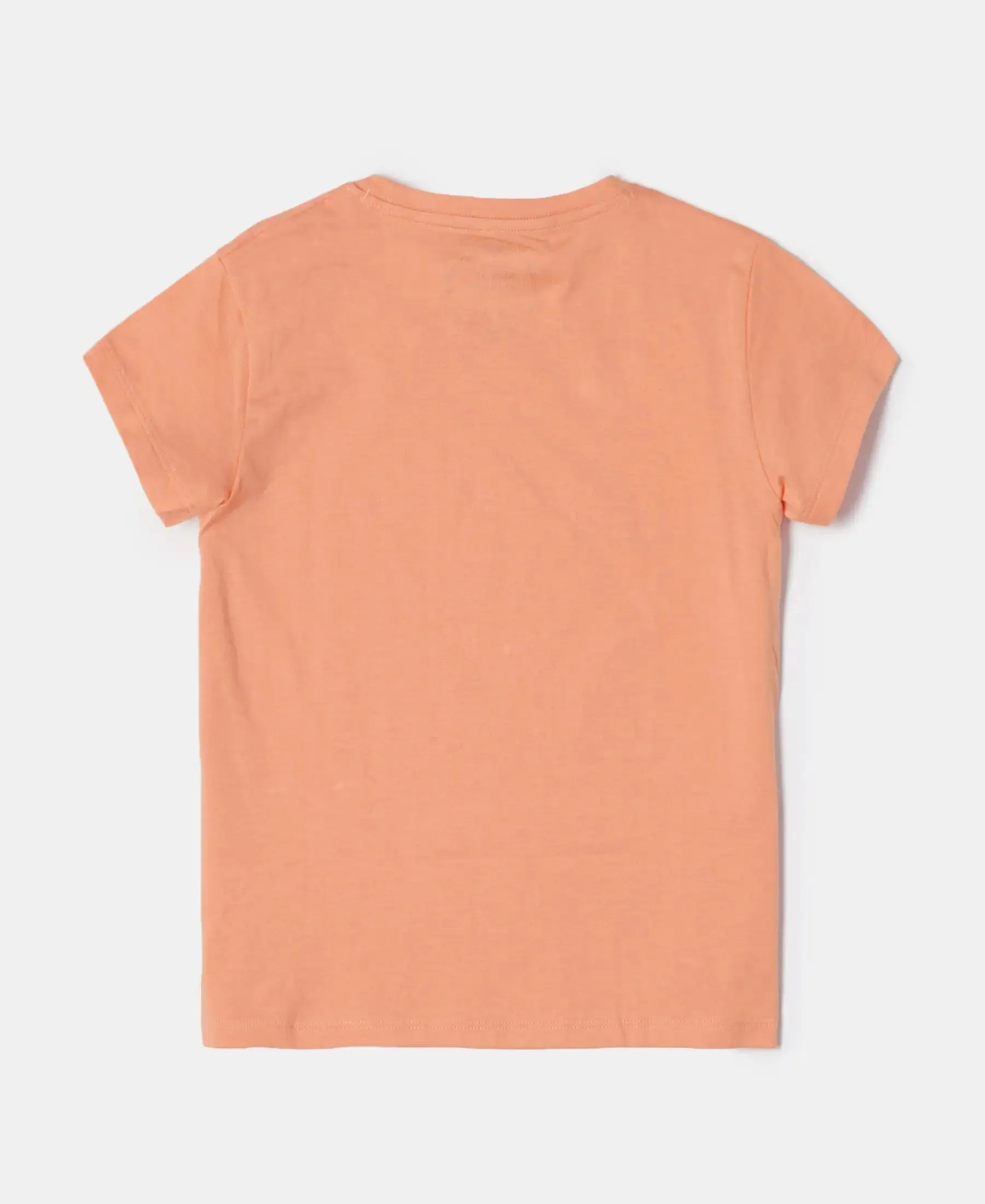 Girl's Super Combed Cotton Short Sleeve T-Shirt and Printed Shorts Set - Coral Reef