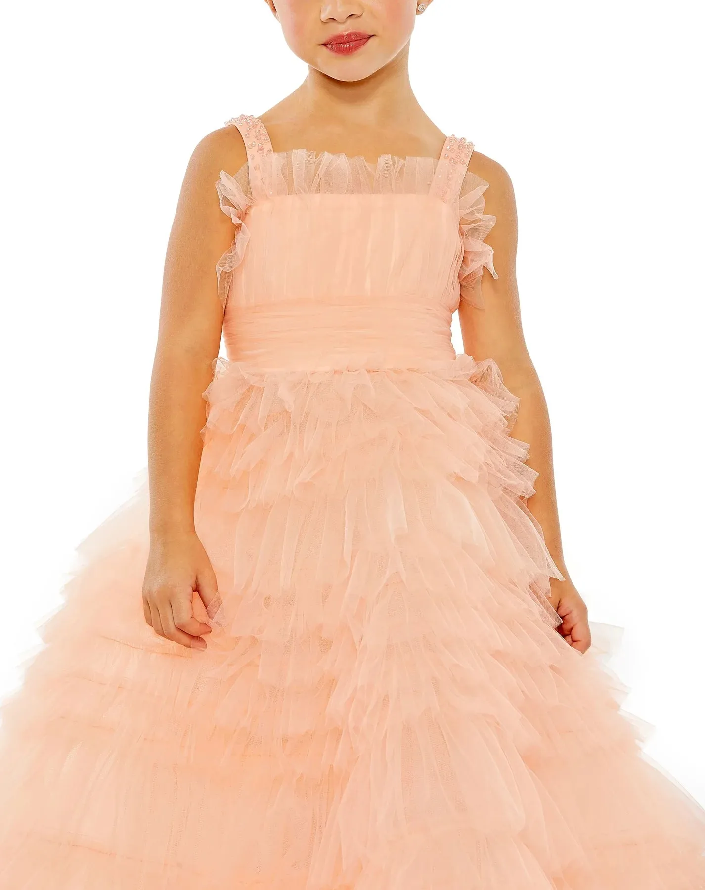 GIRLS TULLE RUFFLE BALLGOWN