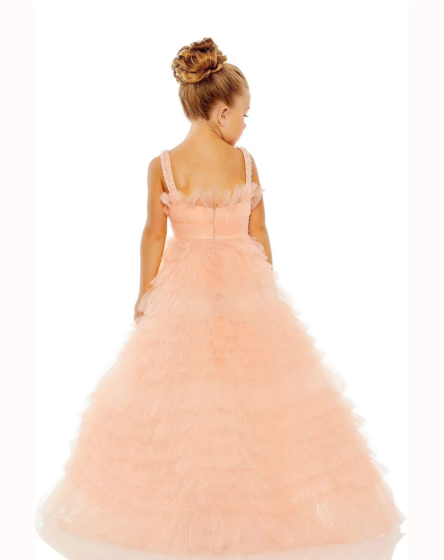 GIRLS TULLE RUFFLE BALLGOWN