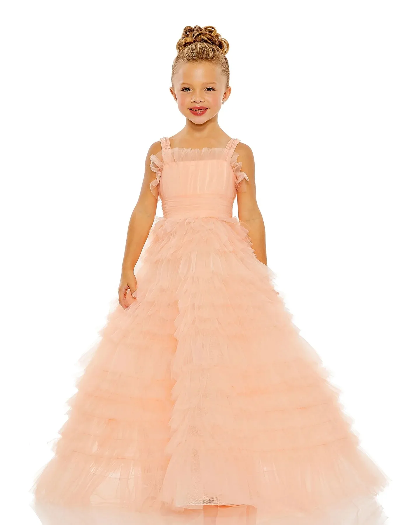 GIRLS TULLE RUFFLE BALLGOWN