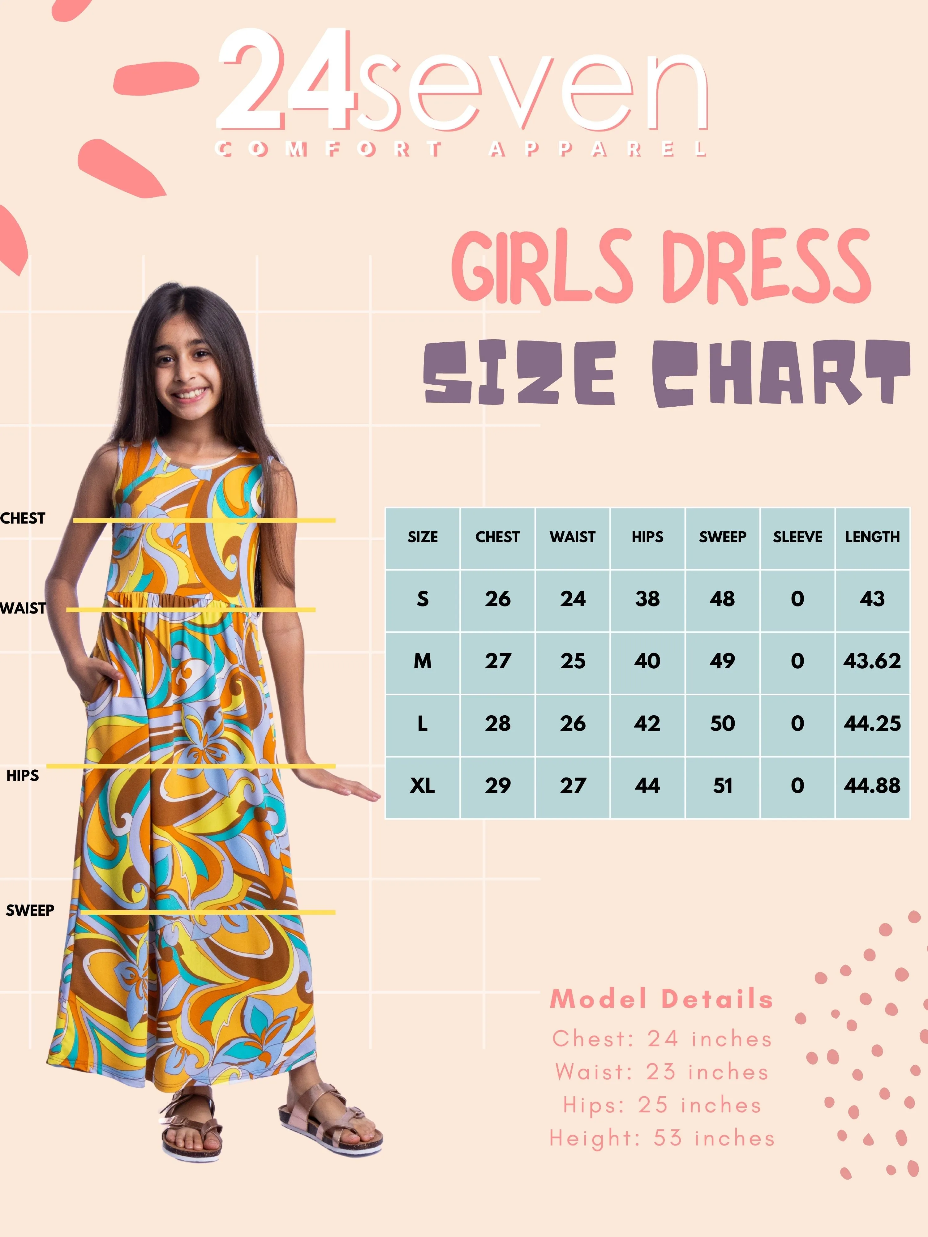 Girls Yellow Floral Print Sleeveless Maxi Dress