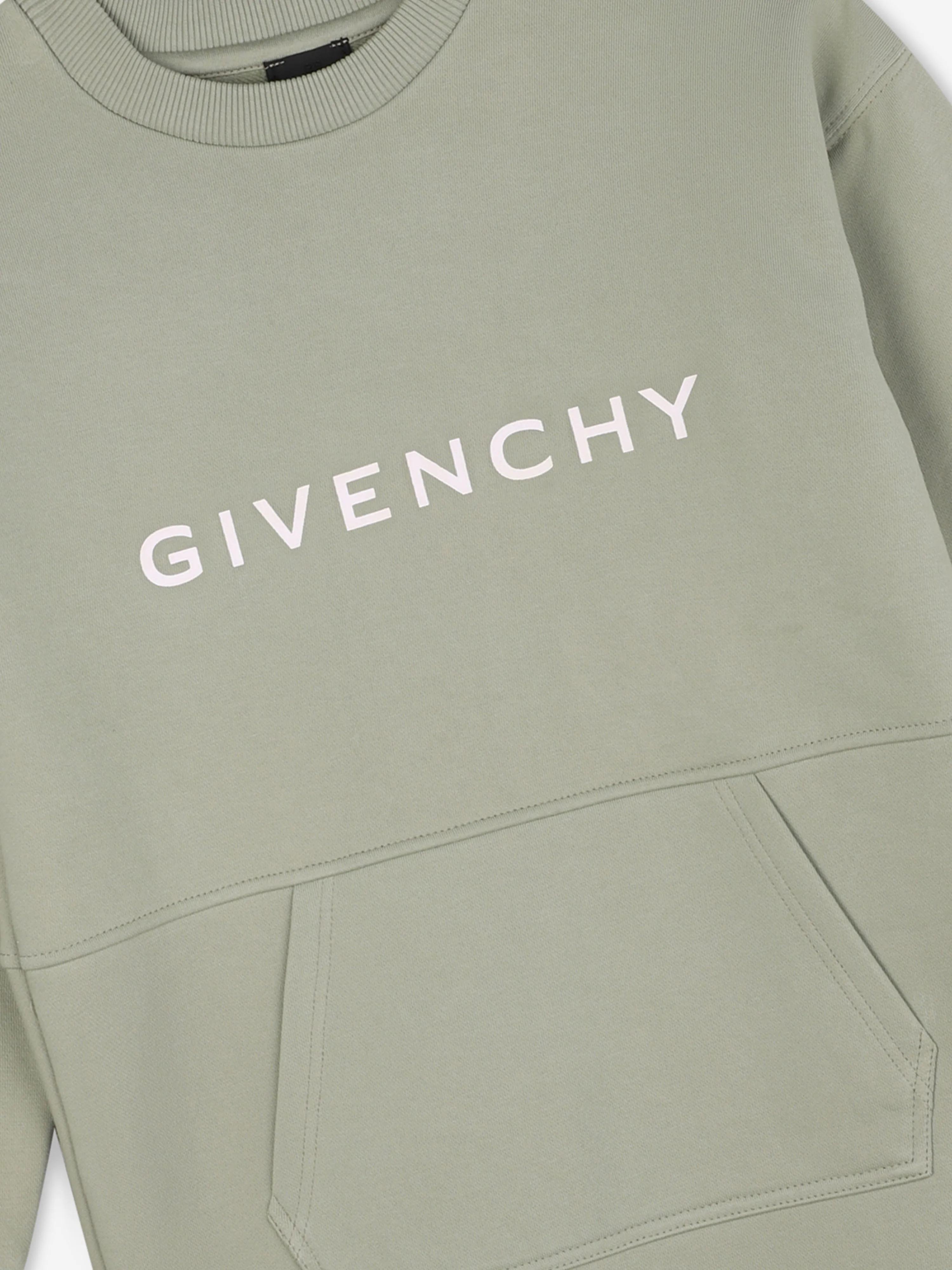 Givenchy Girls Logo Sweater Dress in Green