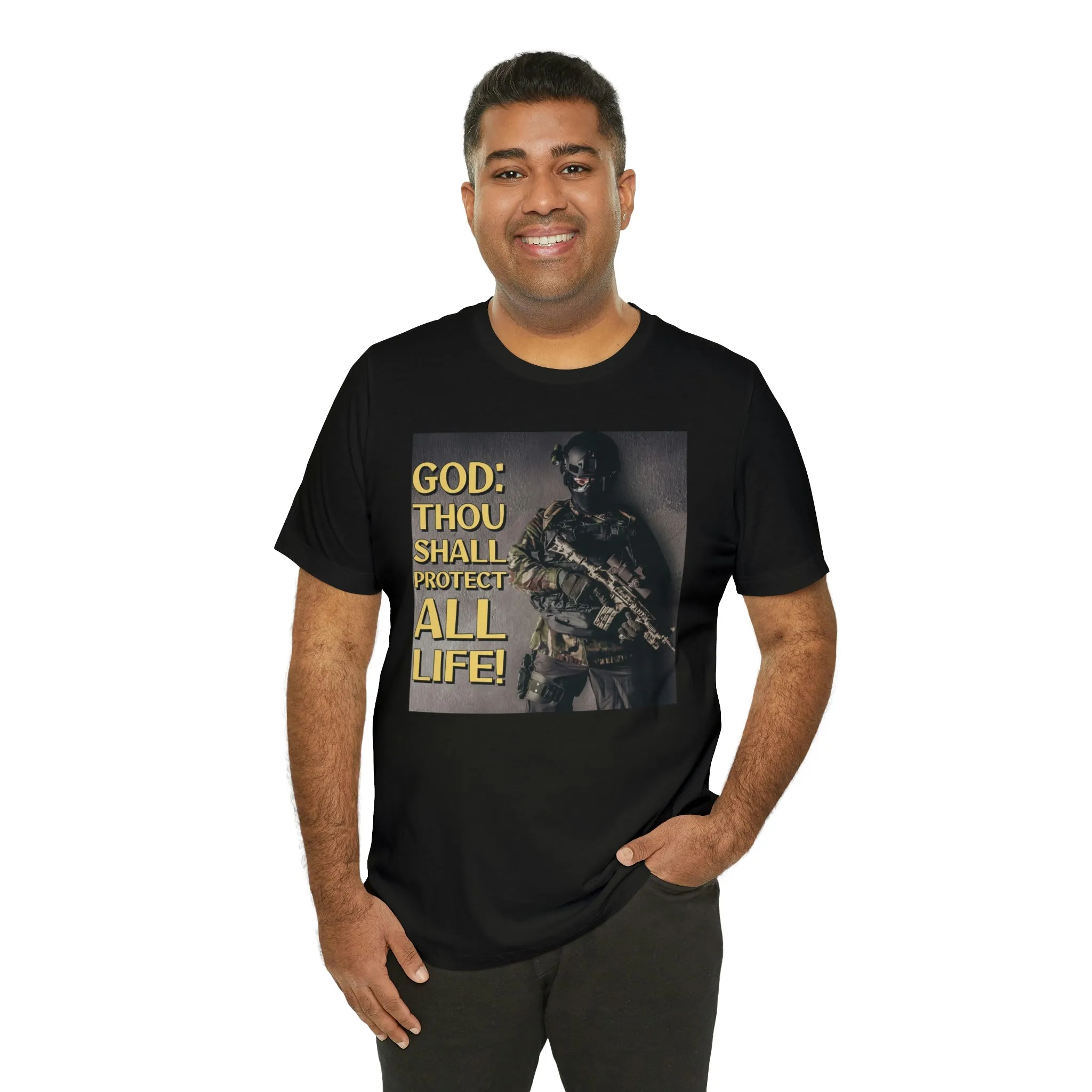 God: Thou Shall Protect All Life! Short Sleeve Tee