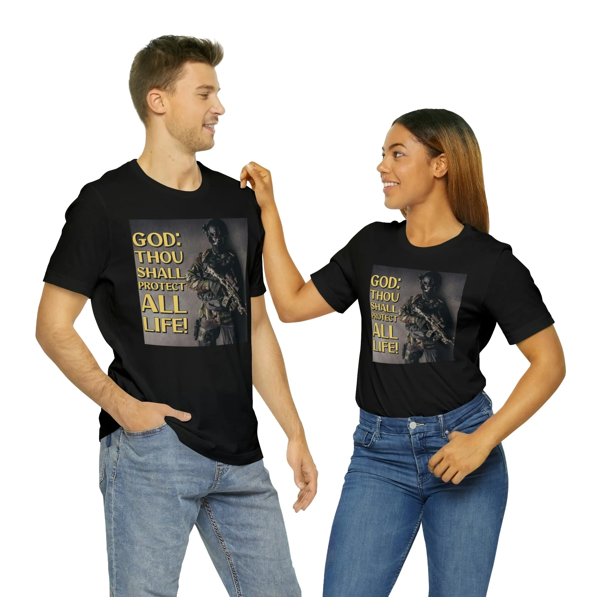 God: Thou Shall Protect All Life! Short Sleeve Tee