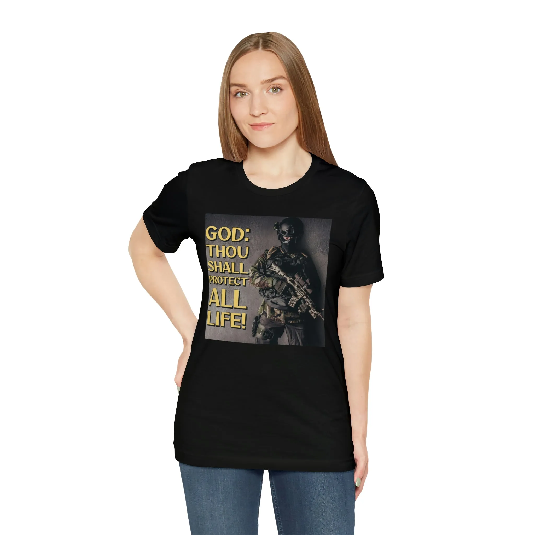 God: Thou Shall Protect All Life! Short Sleeve Tee