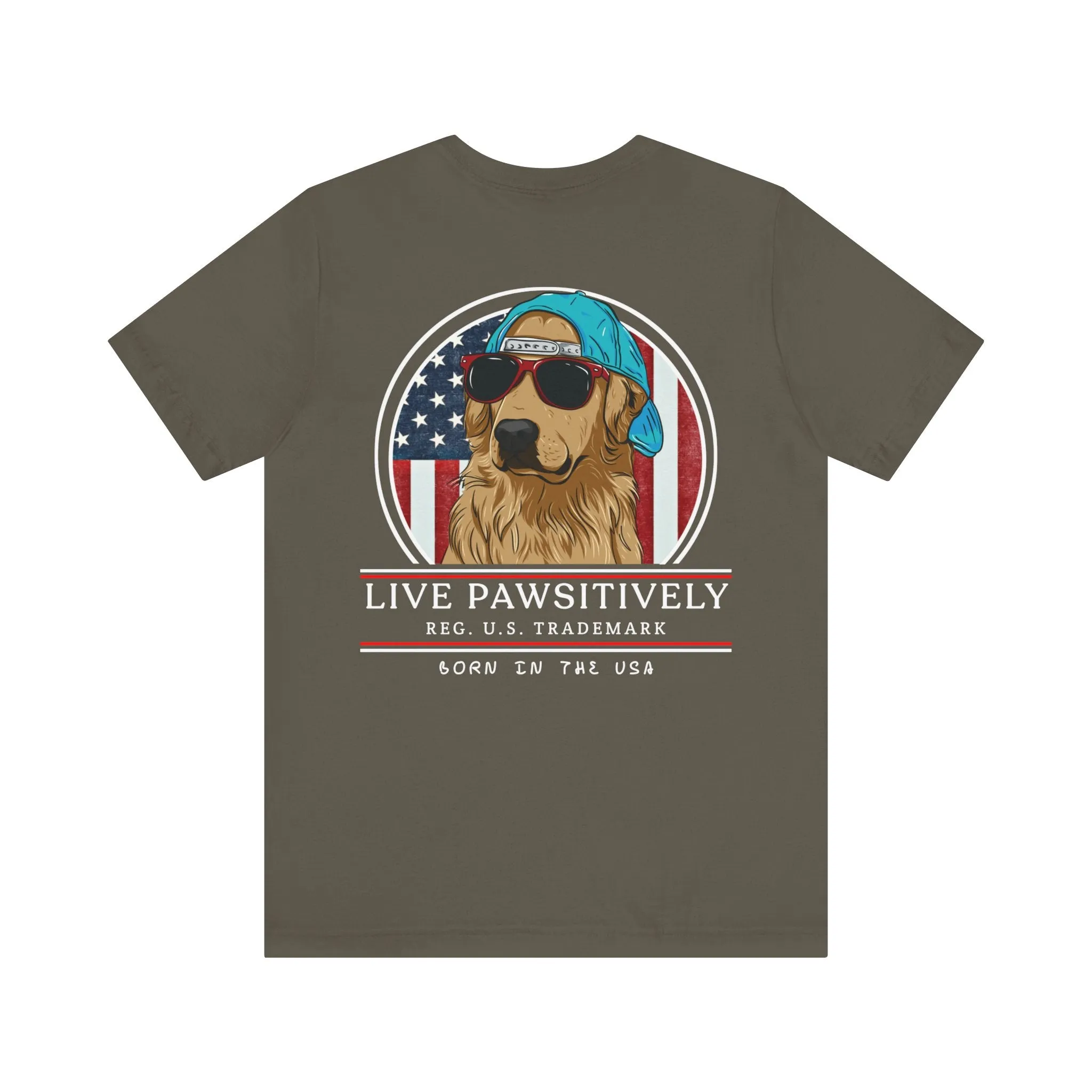 Golden Retriever "Born in the USA" Tee