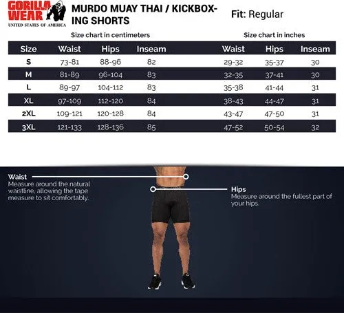 Gorilla Wear - Murdo Muay Thai / Kickboxing Shorts