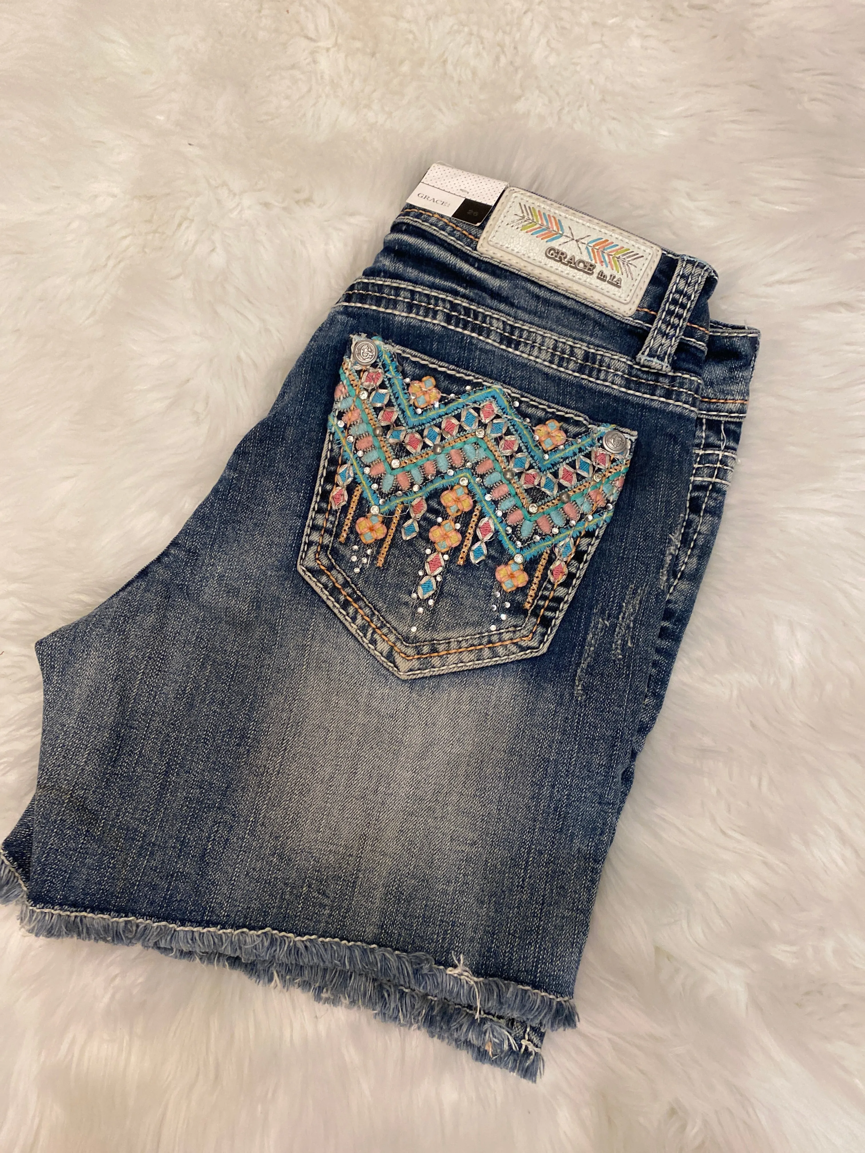 GRACE IN L.A. COLORFUL PATH EASY SHORTS