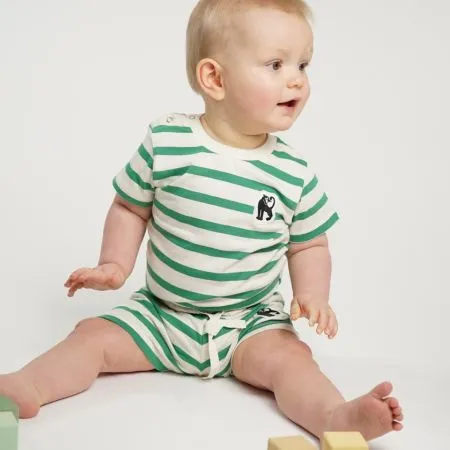 Green Stripe Panther Shorts