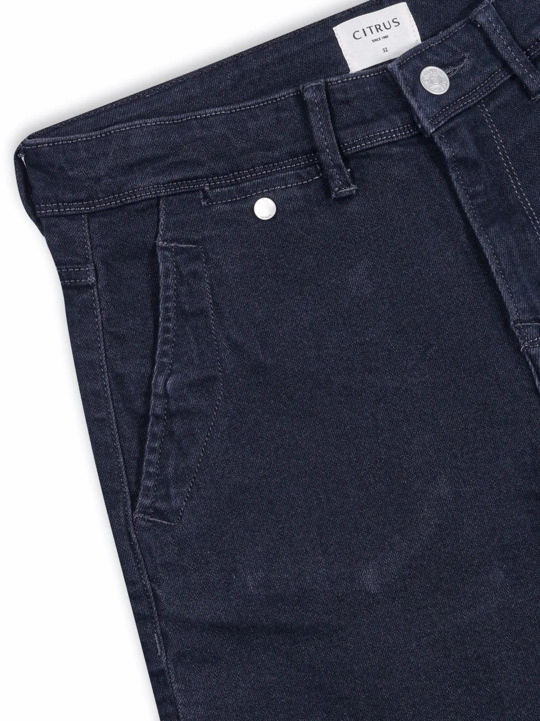 Grey Plain Denim Shorts