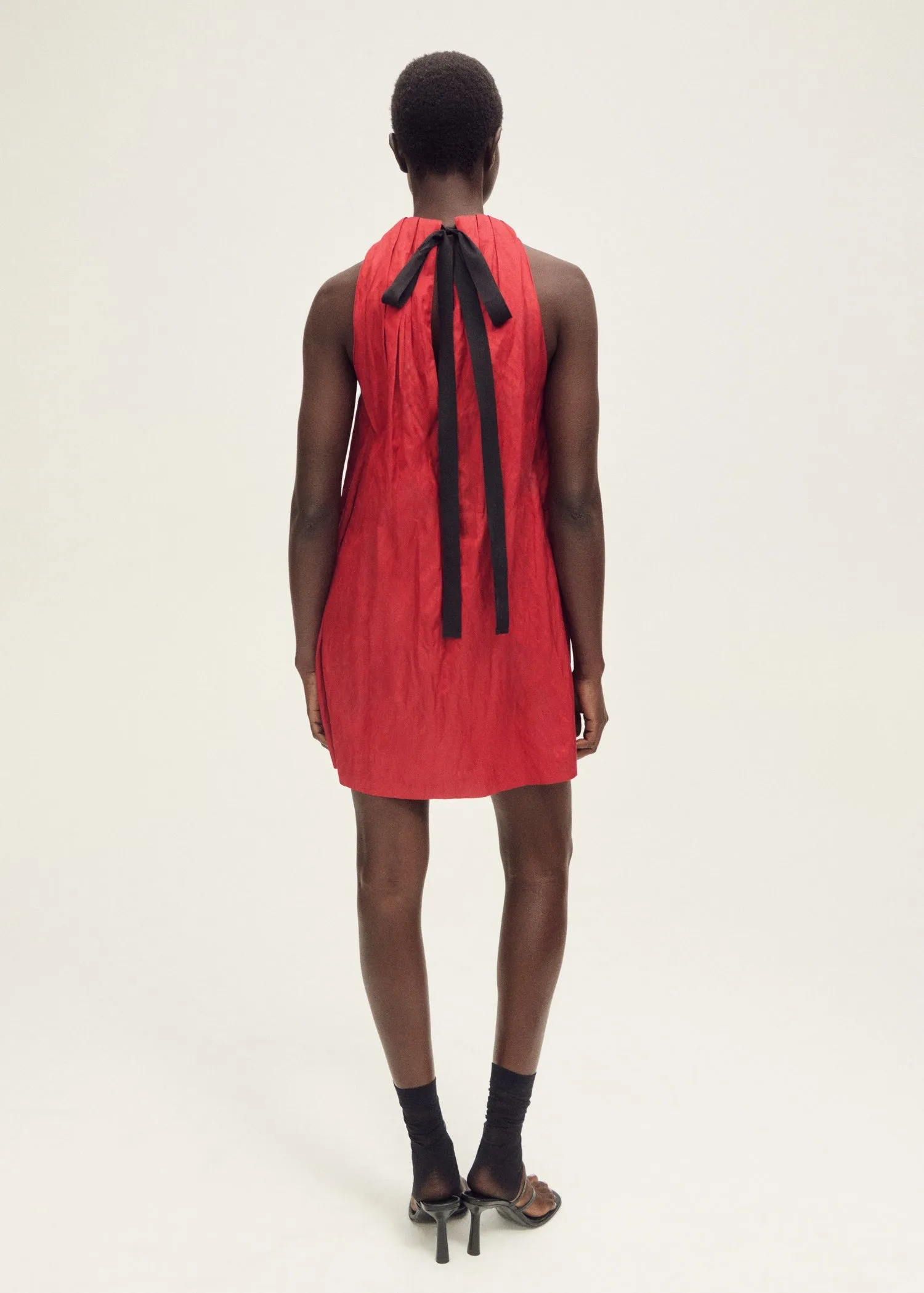 Halter dress with bow detail