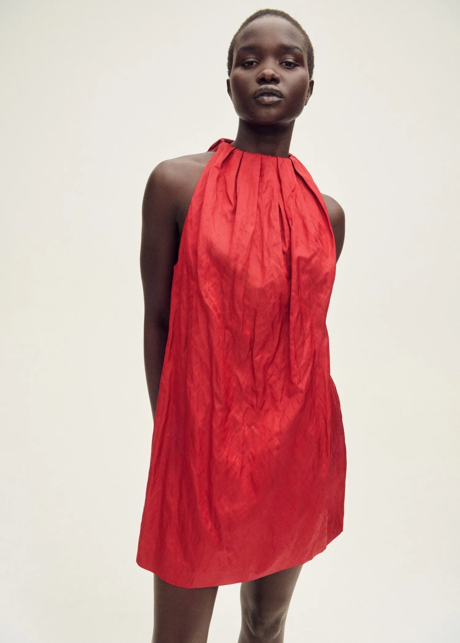 Halter dress with bow detail