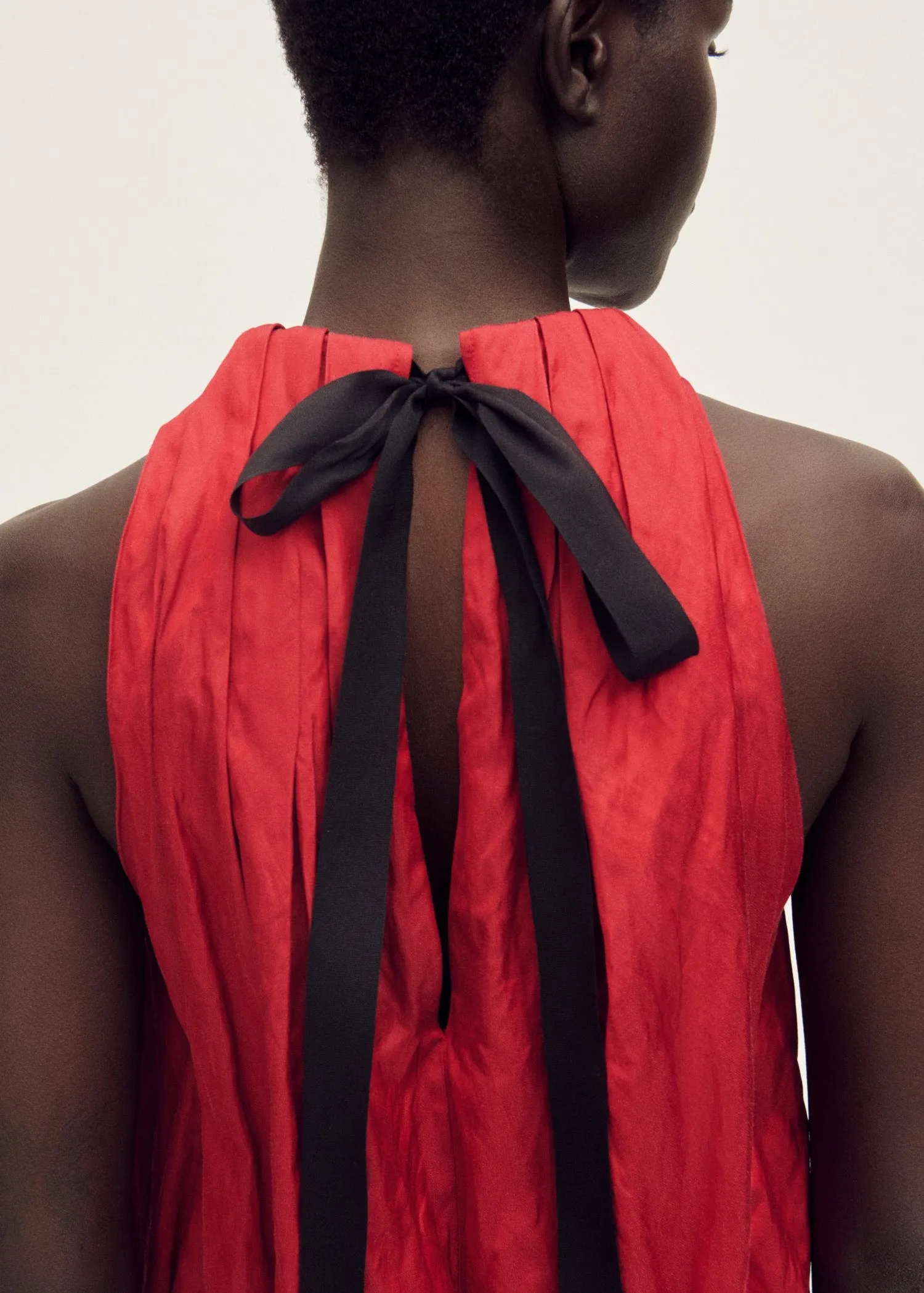 Halter dress with bow detail