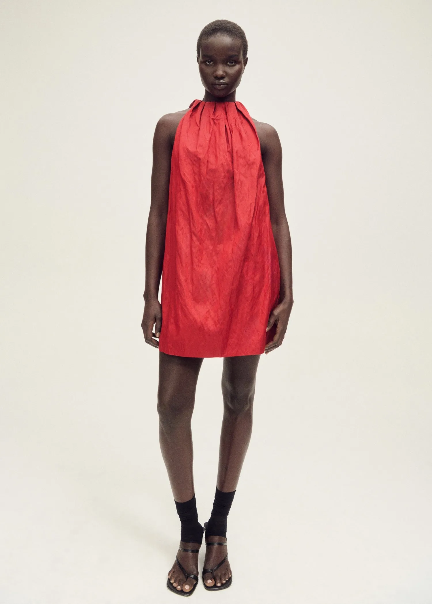 Halter dress with bow detail