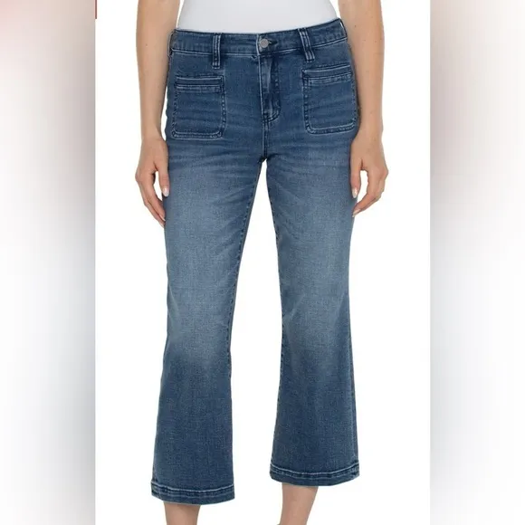 HANNAH CROP FLARE WITH WELT POCKETS