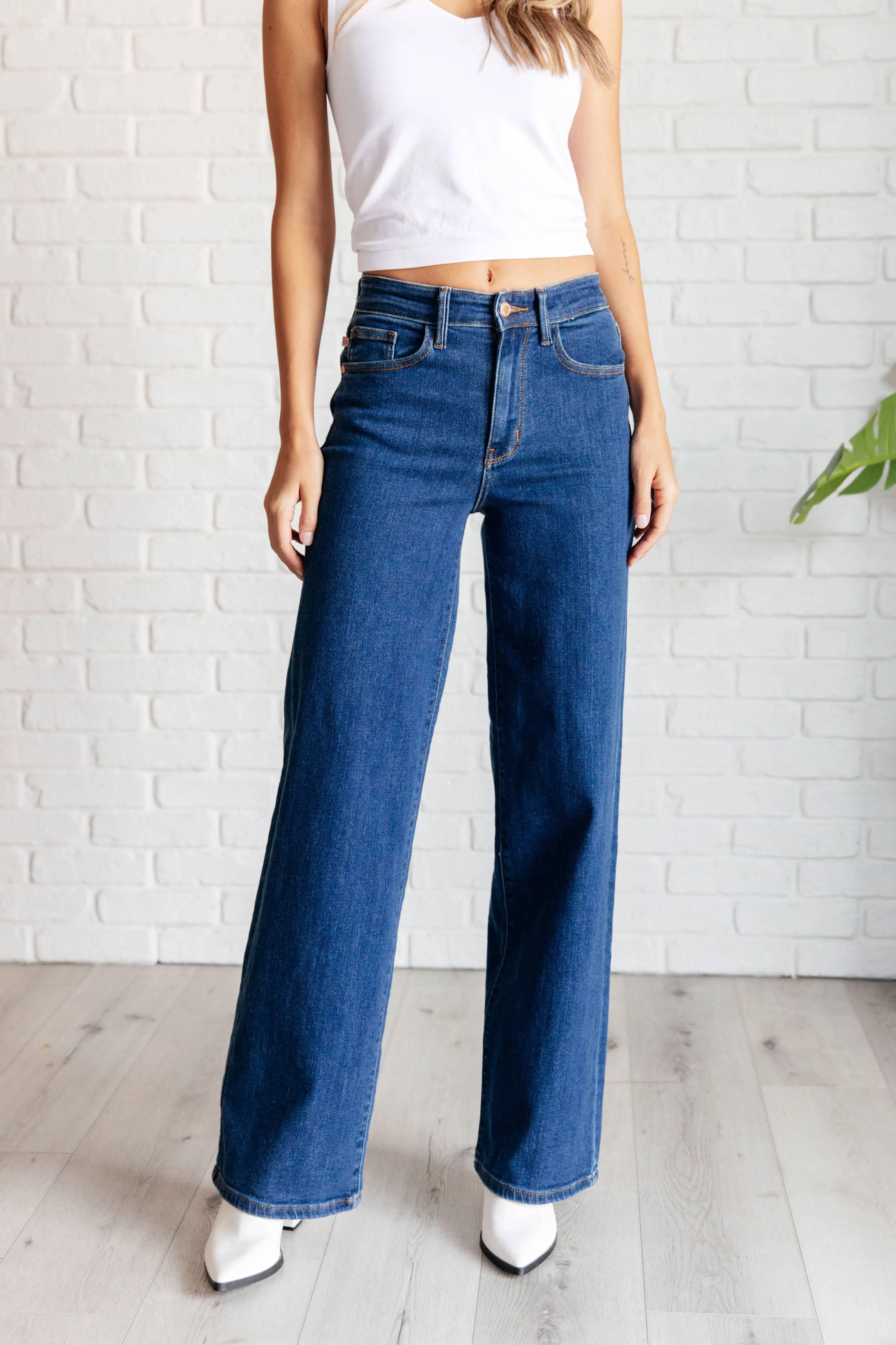 Hazel High Rise Vintage Wide Leg Jeans by Judy Blue