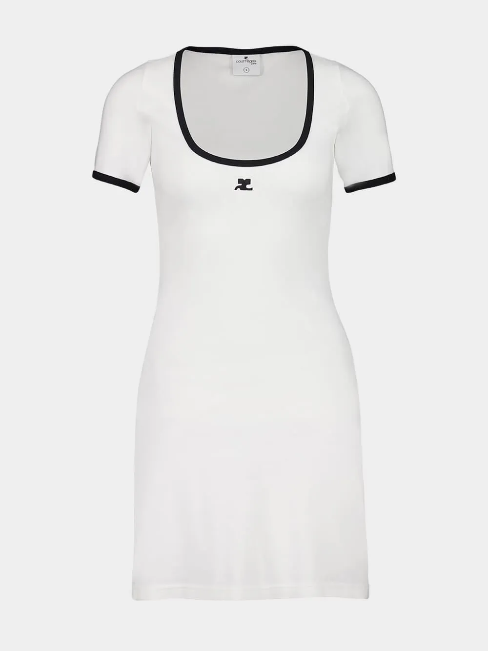 Heritage White and Black Holistic Contrast Mini Dress
