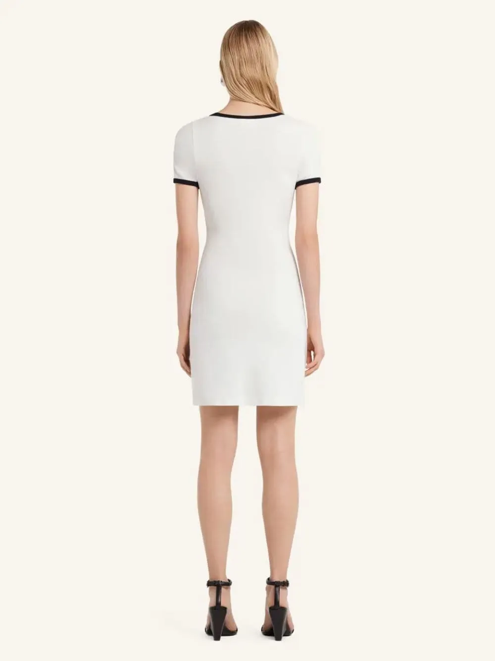 Heritage White and Black Holistic Contrast Mini Dress