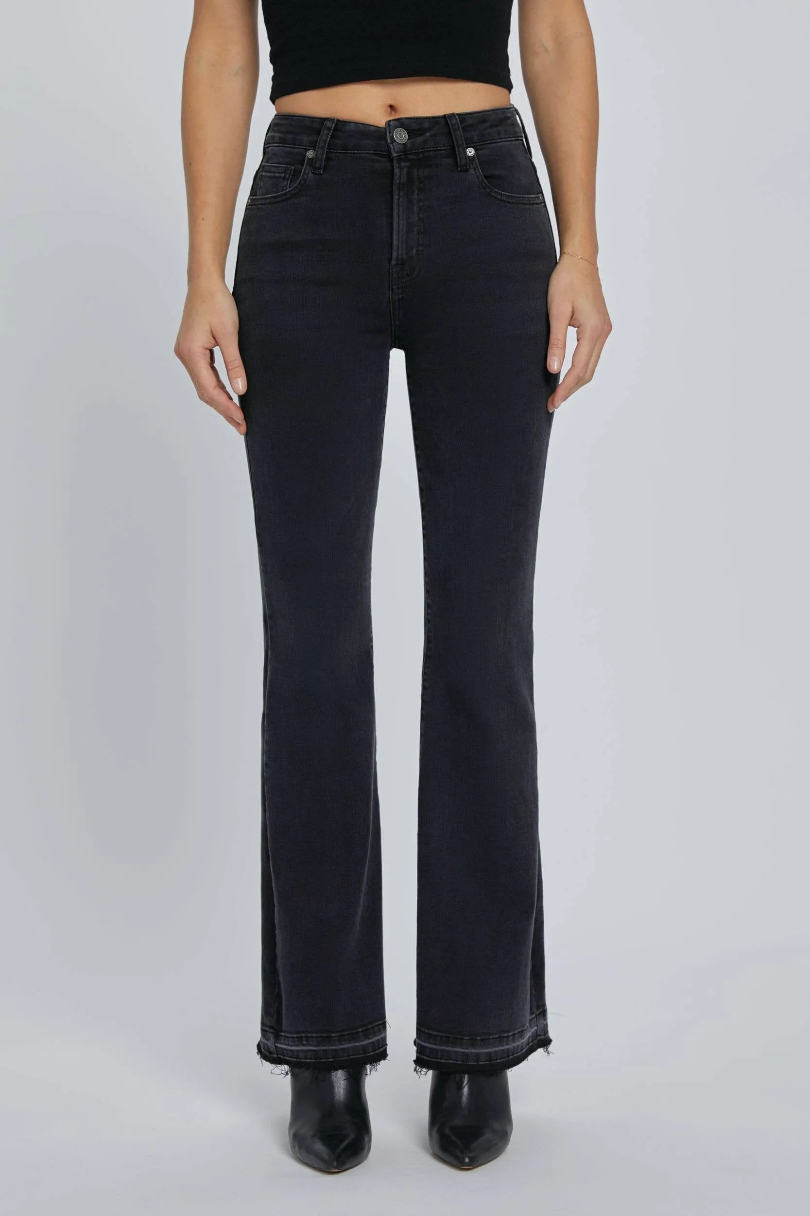 High Rise Happi Flare with Slit by Hidden Jean