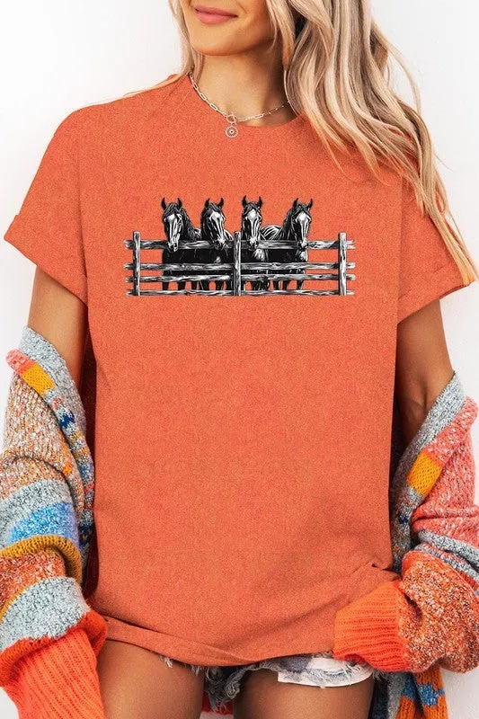 Horse Western Graphic Heavy Cotton Tee