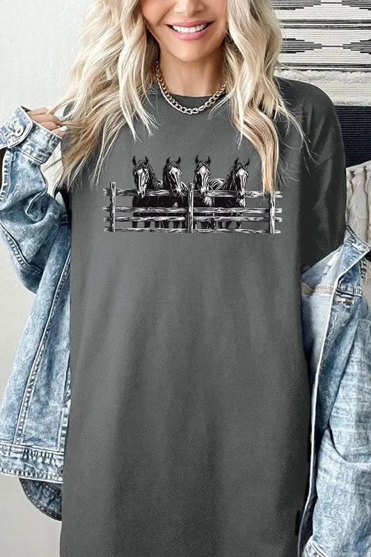 Horse Western Graphic Heavy Cotton Tee