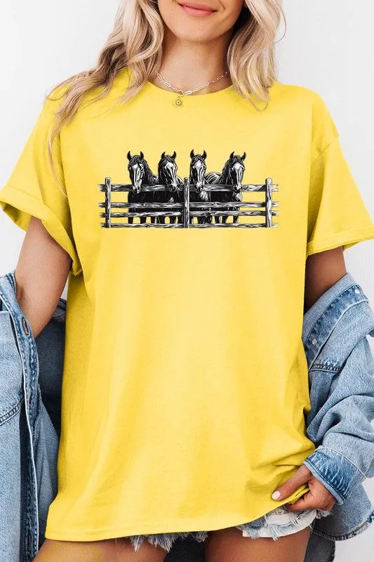 Horse Western Graphic Heavy Cotton Tee