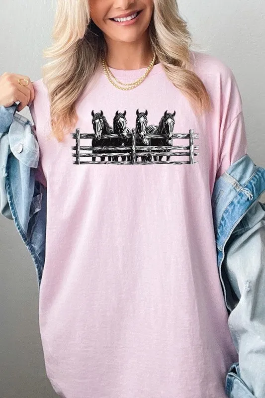 Horse Western Graphic Heavy Cotton Tee
