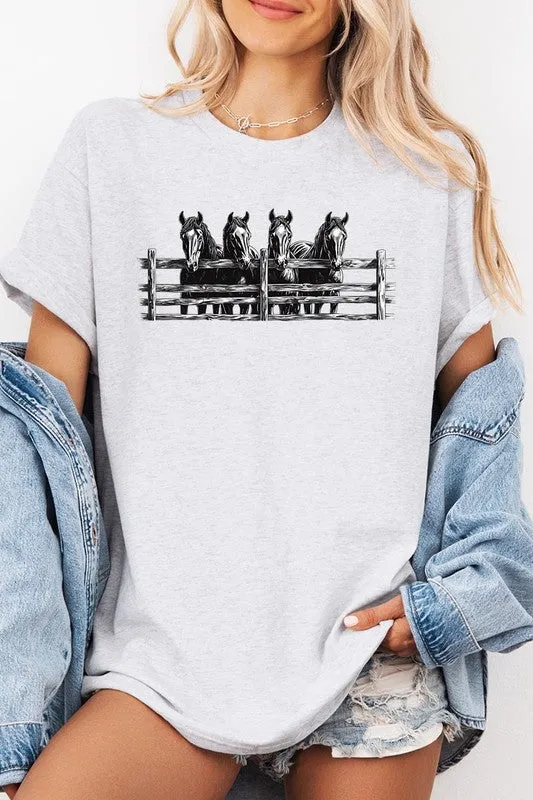 Horse Western Graphic Heavy Cotton Tee