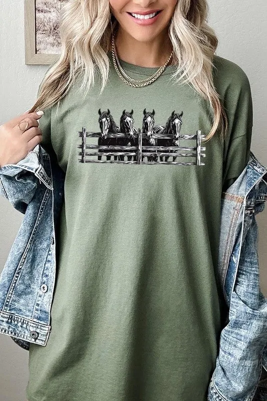 Horse Western Graphic Heavy Cotton Tee