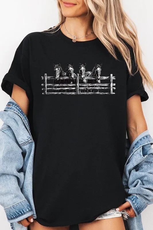 Horse Western Graphic Heavy Cotton Tee