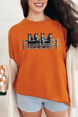 Horse Western Graphic Heavy Cotton Tee