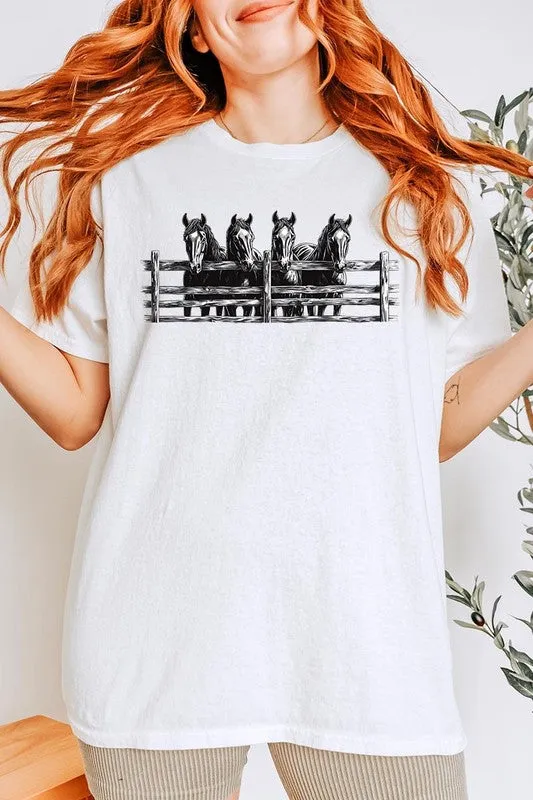Horse Western Graphic Heavy Cotton Tee
