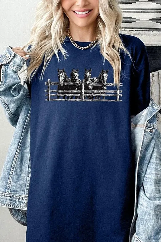 Horse Western Graphic Heavy Cotton Tee