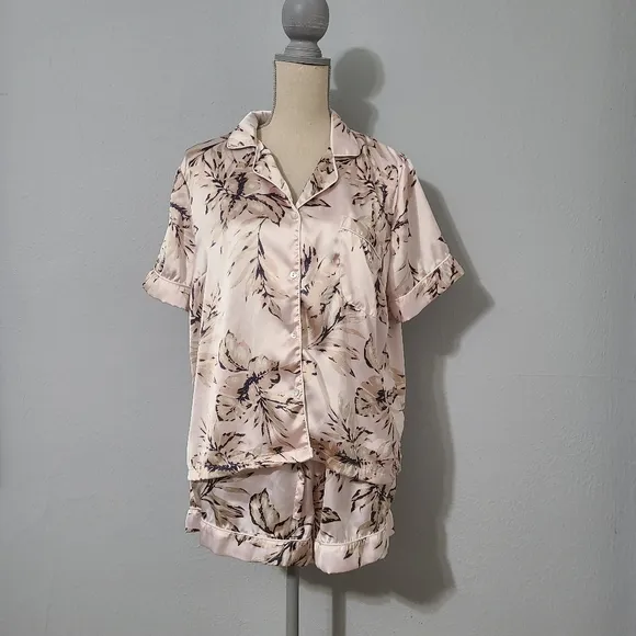 House‎ of Harlow 1960s Tropical Satin PJ Shorts Set Size Large