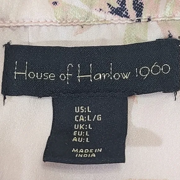 House‎ of Harlow 1960s Tropical Satin PJ Shorts Set Size Large