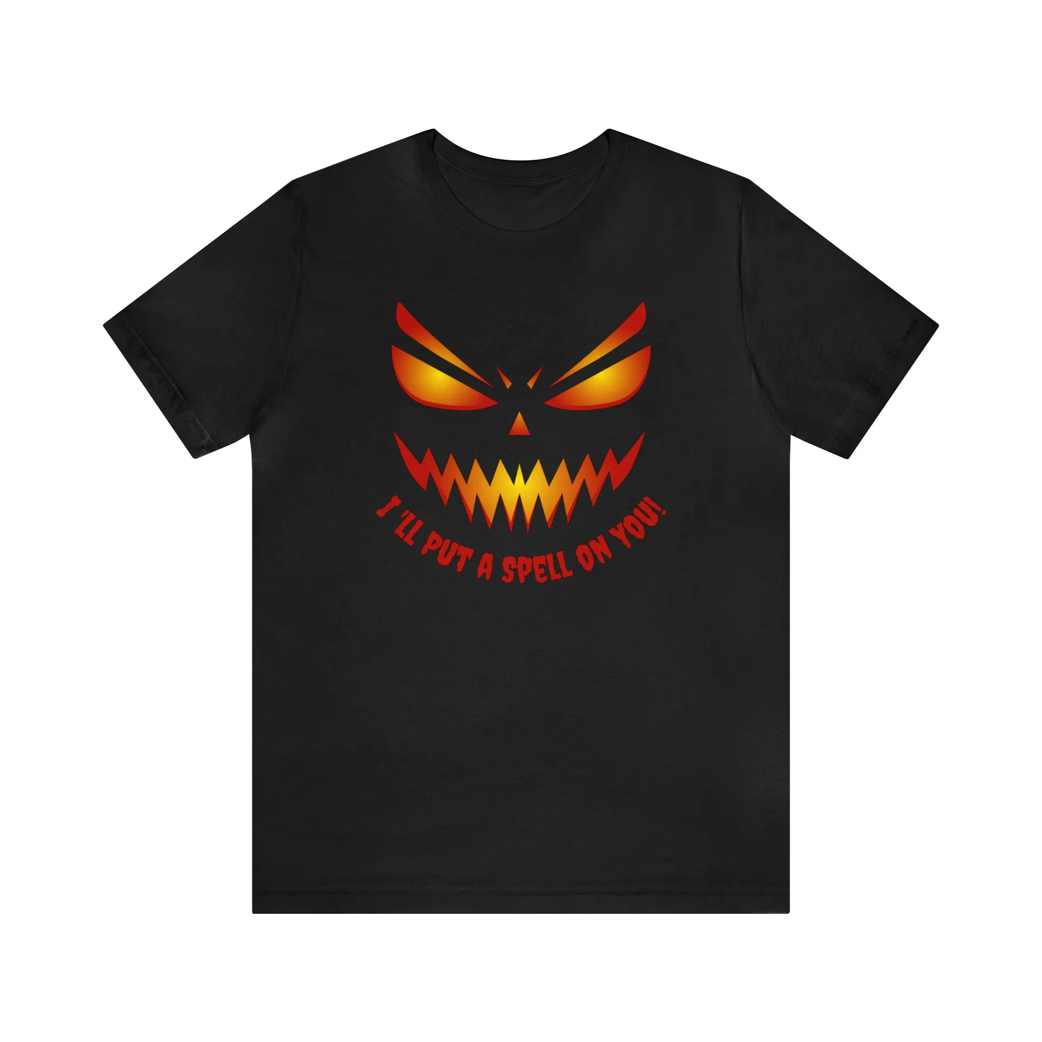 I'll Put a Spell on You Halloween T-Shirt | Creepy Jack-o'-Lantern Face Tee |  Bella Canvas 3001Unisex | Haunted Short Sleeve Tshirt