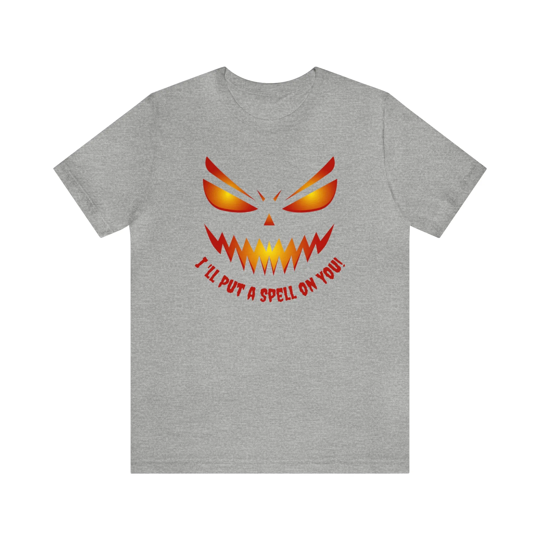 I'll Put a Spell on You Halloween T-Shirt | Creepy Jack-o'-Lantern Face Tee |  Bella Canvas 3001Unisex | Haunted Short Sleeve Tshirt