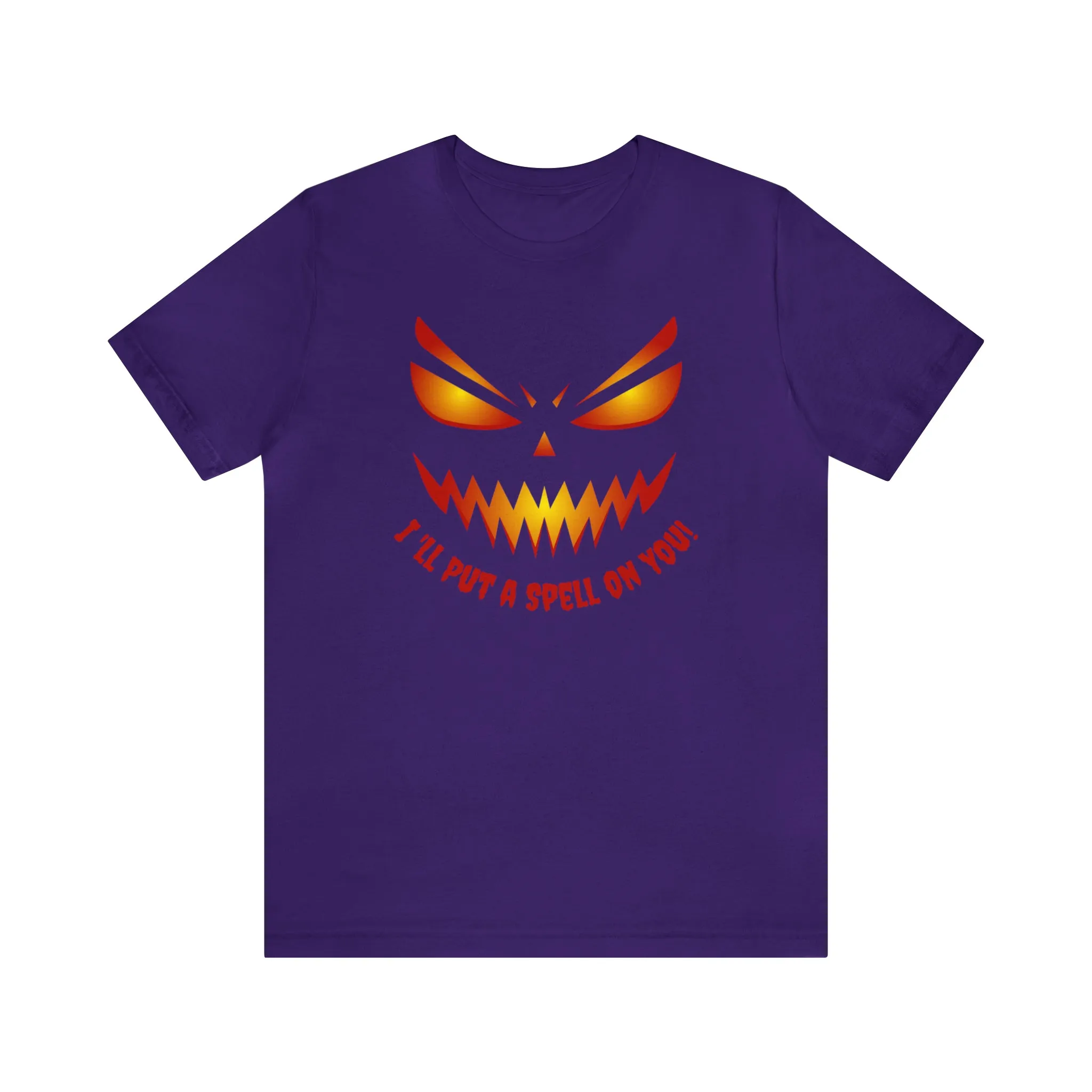 I'll Put a Spell on You Halloween T-Shirt | Creepy Jack-o'-Lantern Face Tee |  Bella Canvas 3001Unisex | Haunted Short Sleeve Tshirt