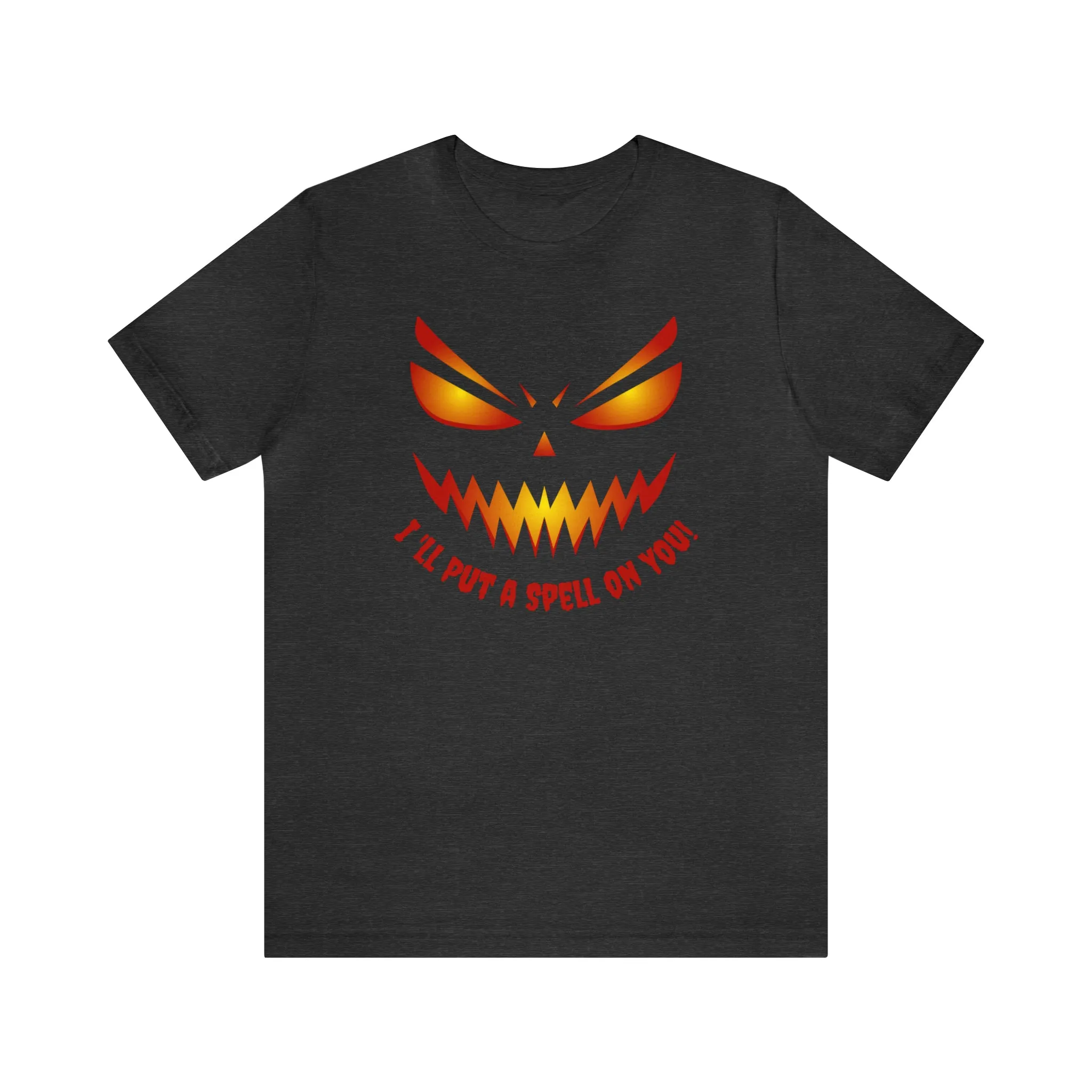 I'll Put a Spell on You Halloween T-Shirt | Creepy Jack-o'-Lantern Face Tee |  Bella Canvas 3001Unisex | Haunted Short Sleeve Tshirt