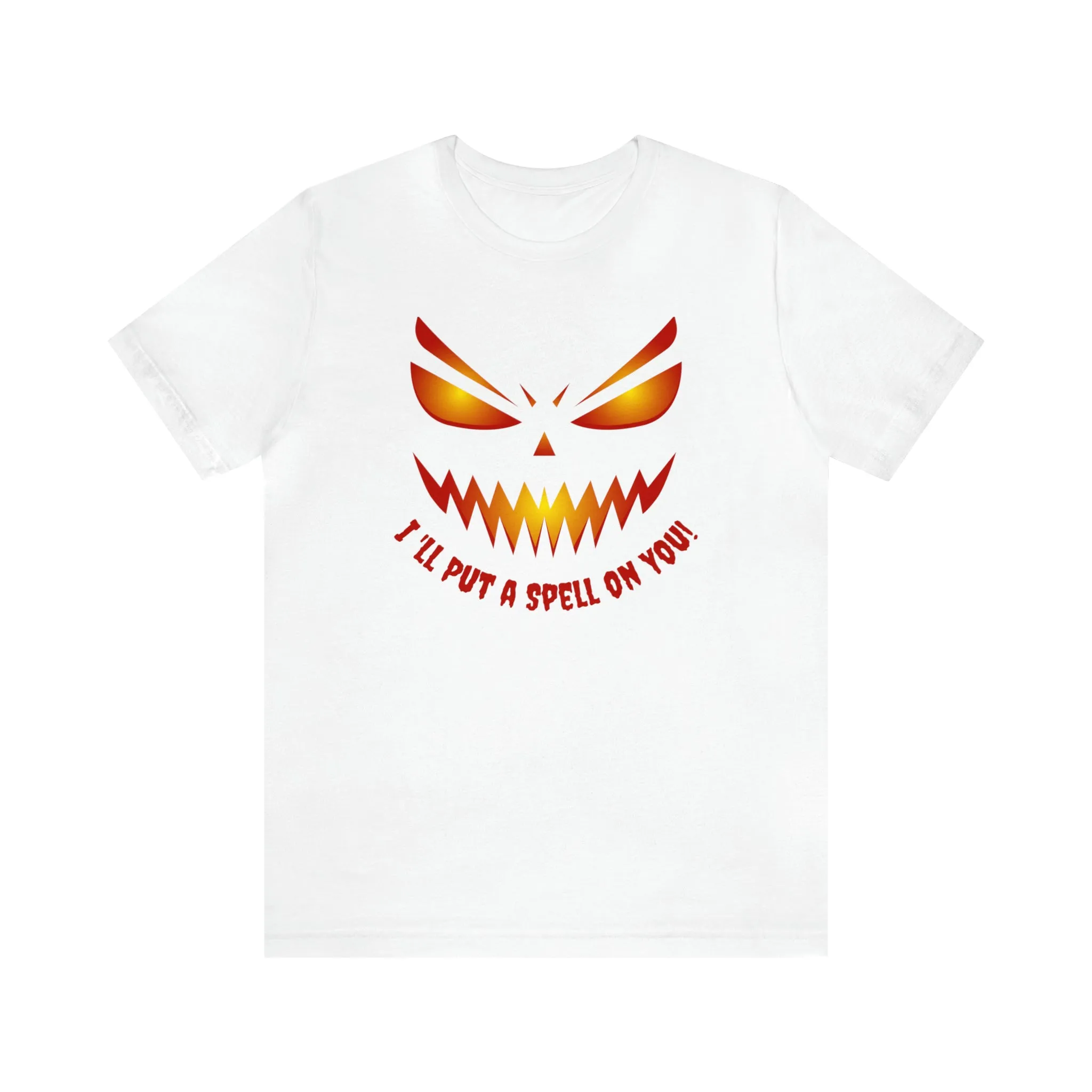 I'll Put a Spell on You Halloween T-Shirt | Creepy Jack-o'-Lantern Face Tee |  Bella Canvas 3001Unisex | Haunted Short Sleeve Tshirt