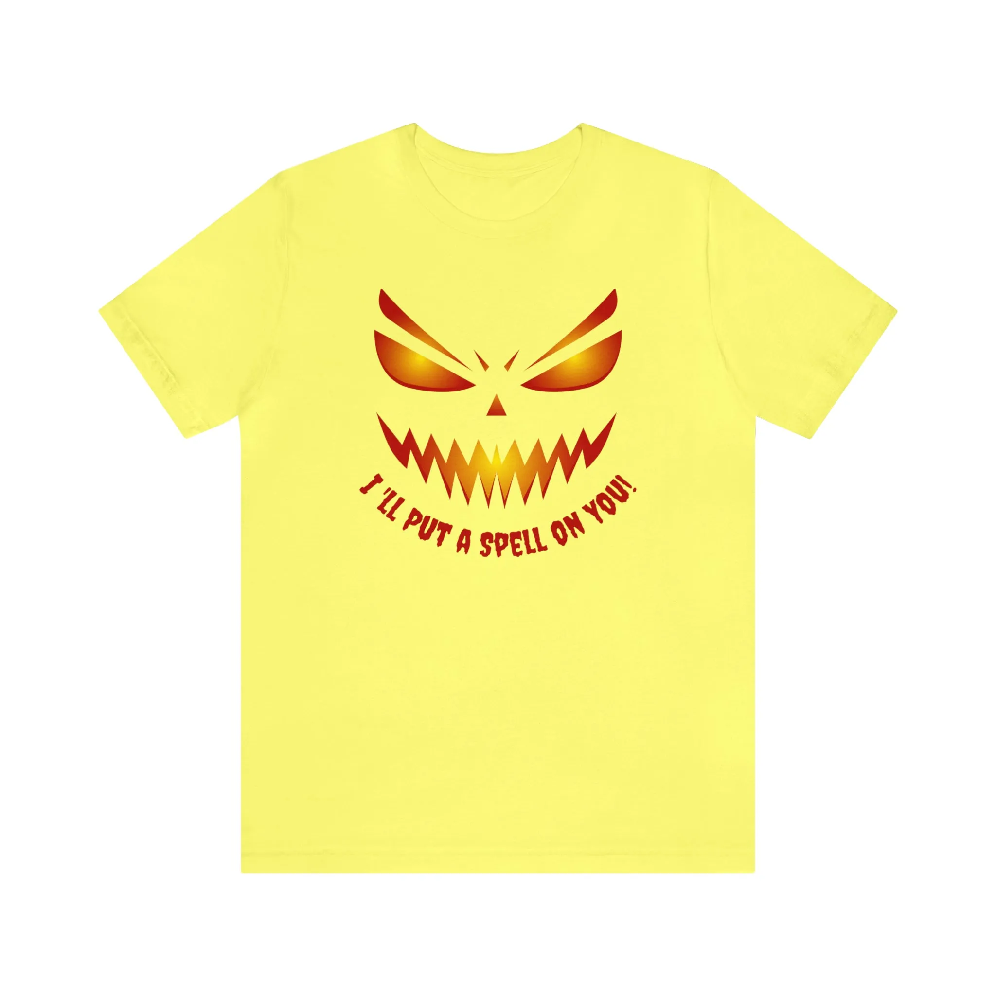 I'll Put a Spell on You Halloween T-Shirt | Creepy Jack-o'-Lantern Face Tee |  Bella Canvas 3001Unisex | Haunted Short Sleeve Tshirt