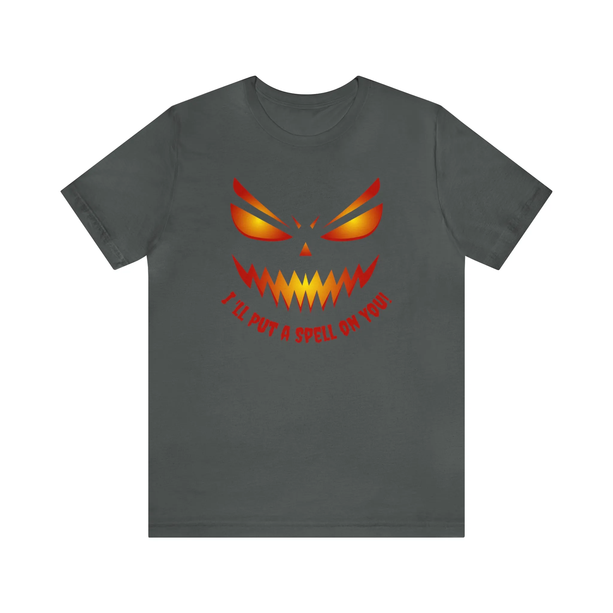 I'll Put a Spell on You Halloween T-Shirt | Creepy Jack-o'-Lantern Face Tee |  Bella Canvas 3001Unisex | Haunted Short Sleeve Tshirt